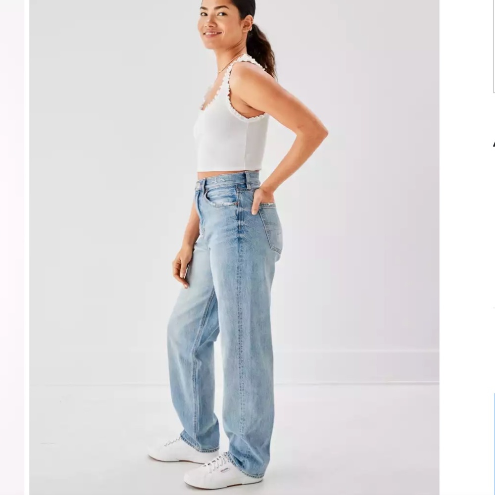 AEO Baggy Jeans Highest Waist Straight Leg Women's Size 6